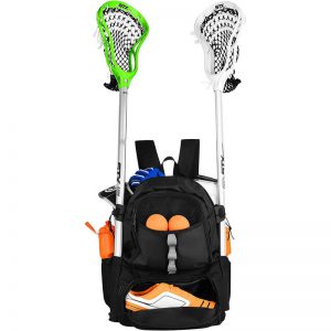 Hockey backpack with stick holder
