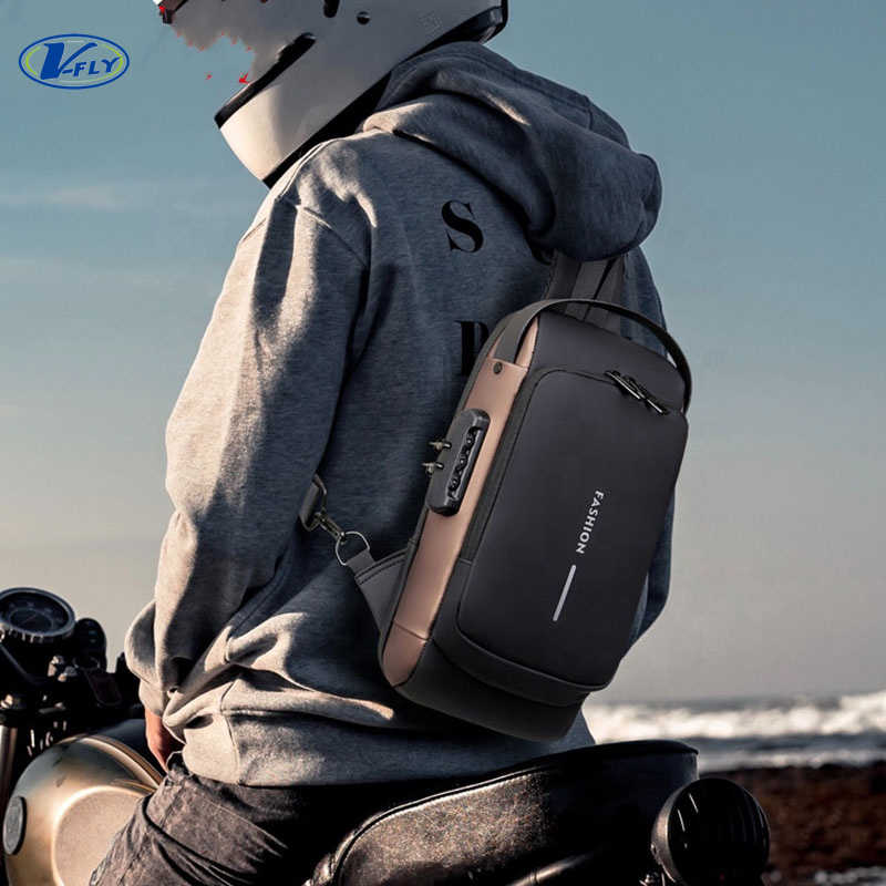 Mens Over Shoulder Crossbody Bags with USB Charging Port