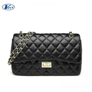 Ladies Black Chain Small Leather Shoulder Bags