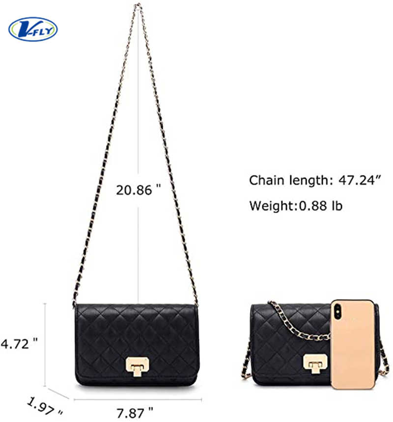 Quilted Shoulder Bags with Chain Strap for Womens