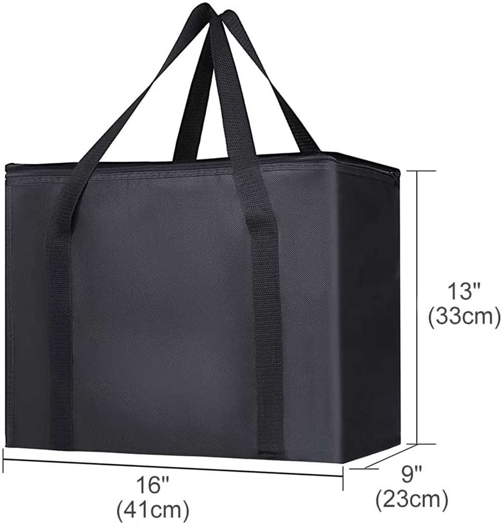 Large capacity insulated bags for frozen food