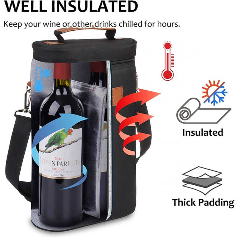 Insulated wine tote bags