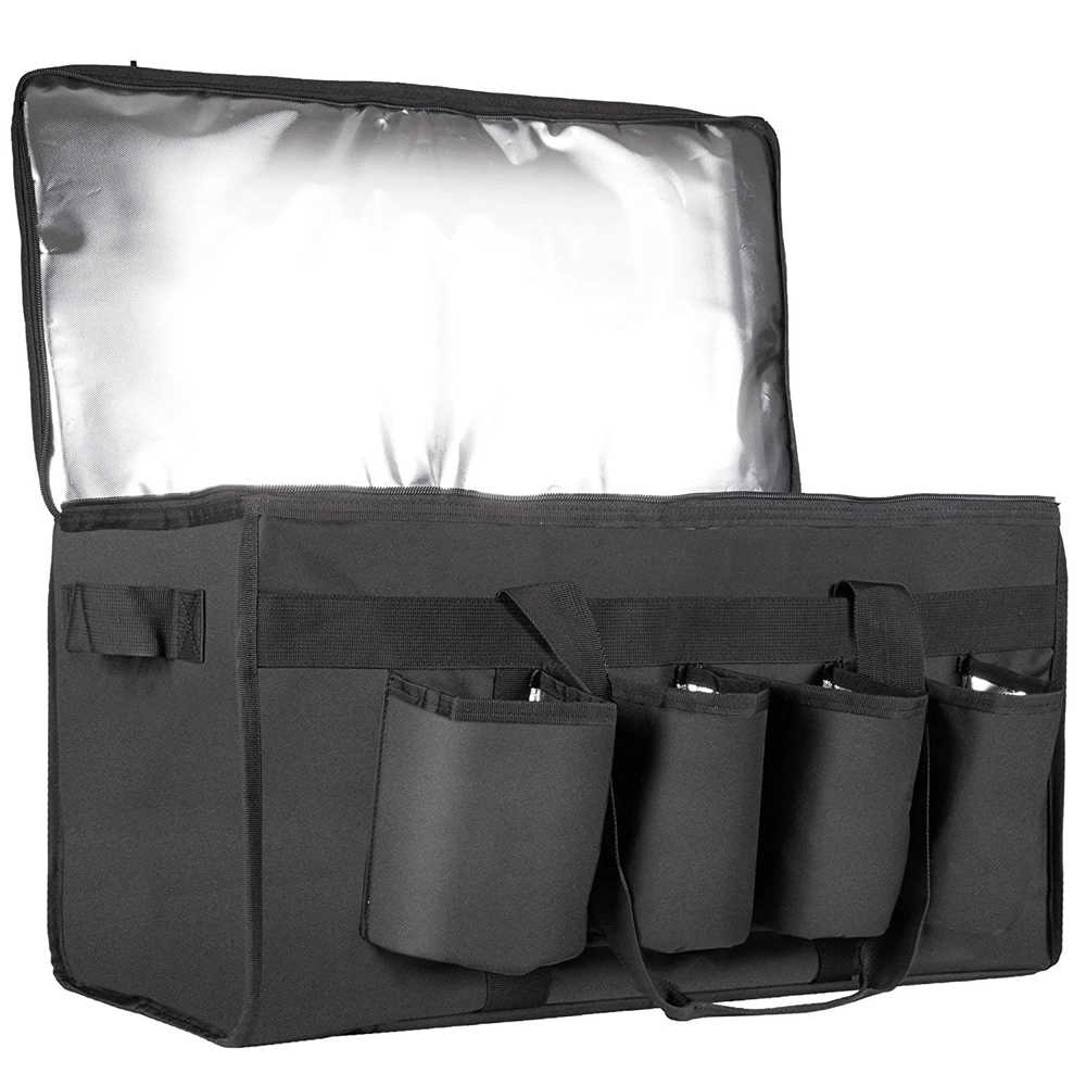 Thermal insulated food delivery bag with cup carrier