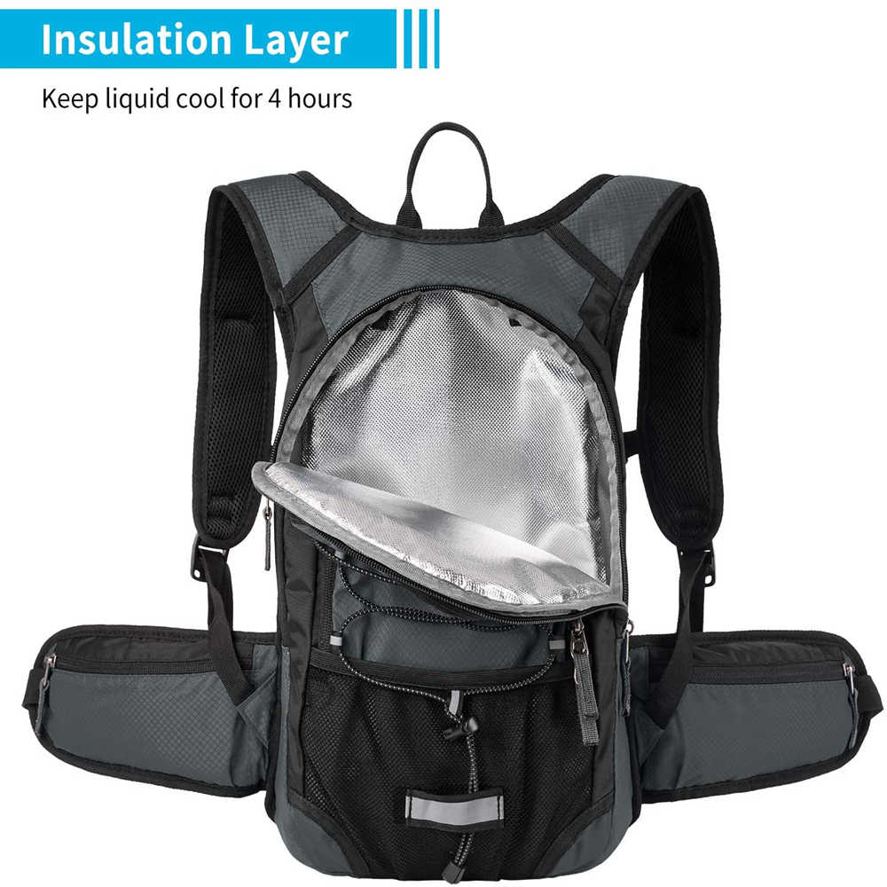 Trail running backpack with 2L water bladder