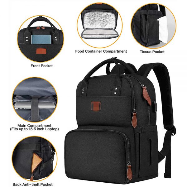 Backpack with insulated lunch compartment
