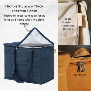 Canvas insulated cooler bags