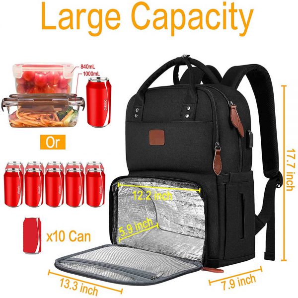 Backpack with insulated lunch compartment